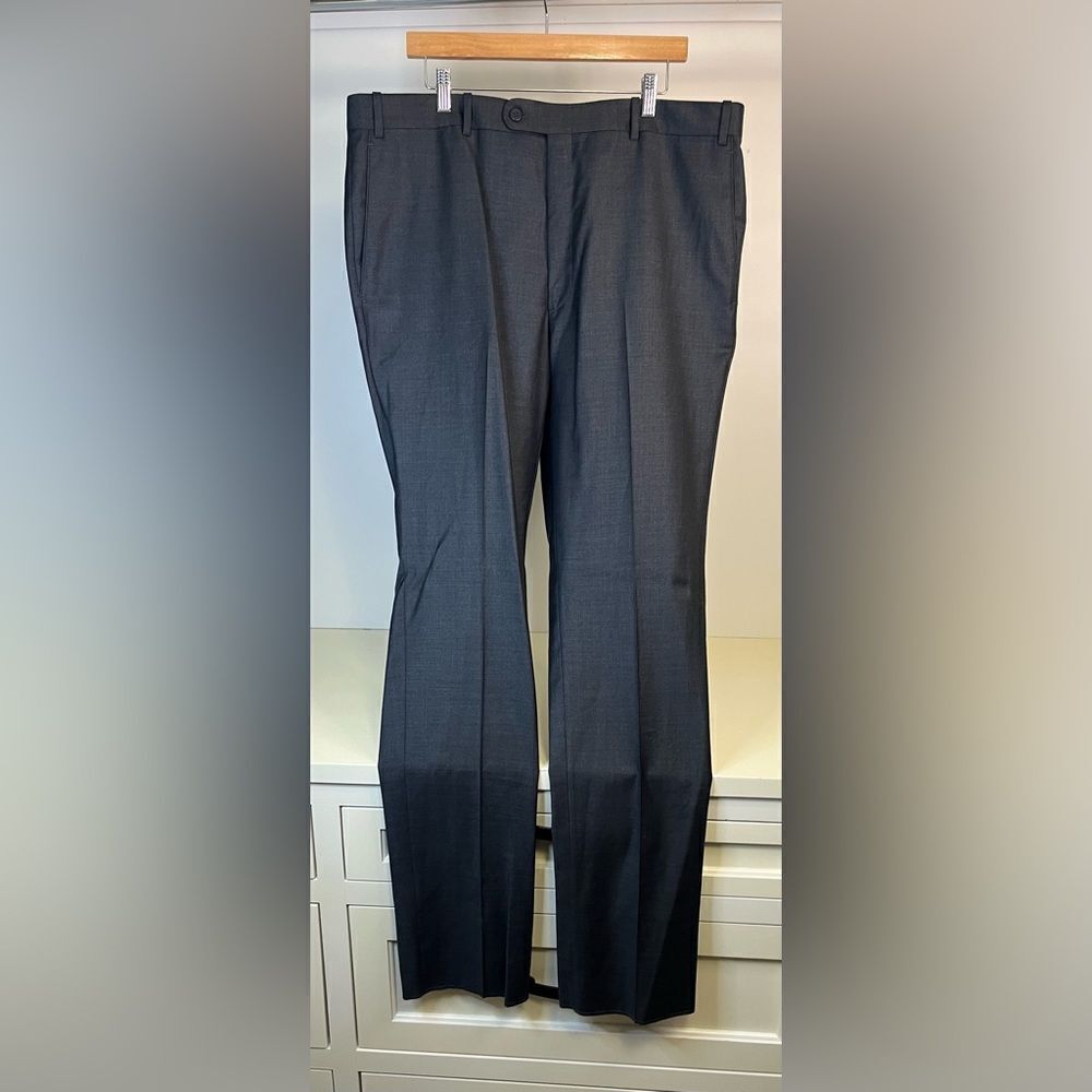 NWOT JB Britches Flat Front Torino Wool Trousers Mid Grey 40R